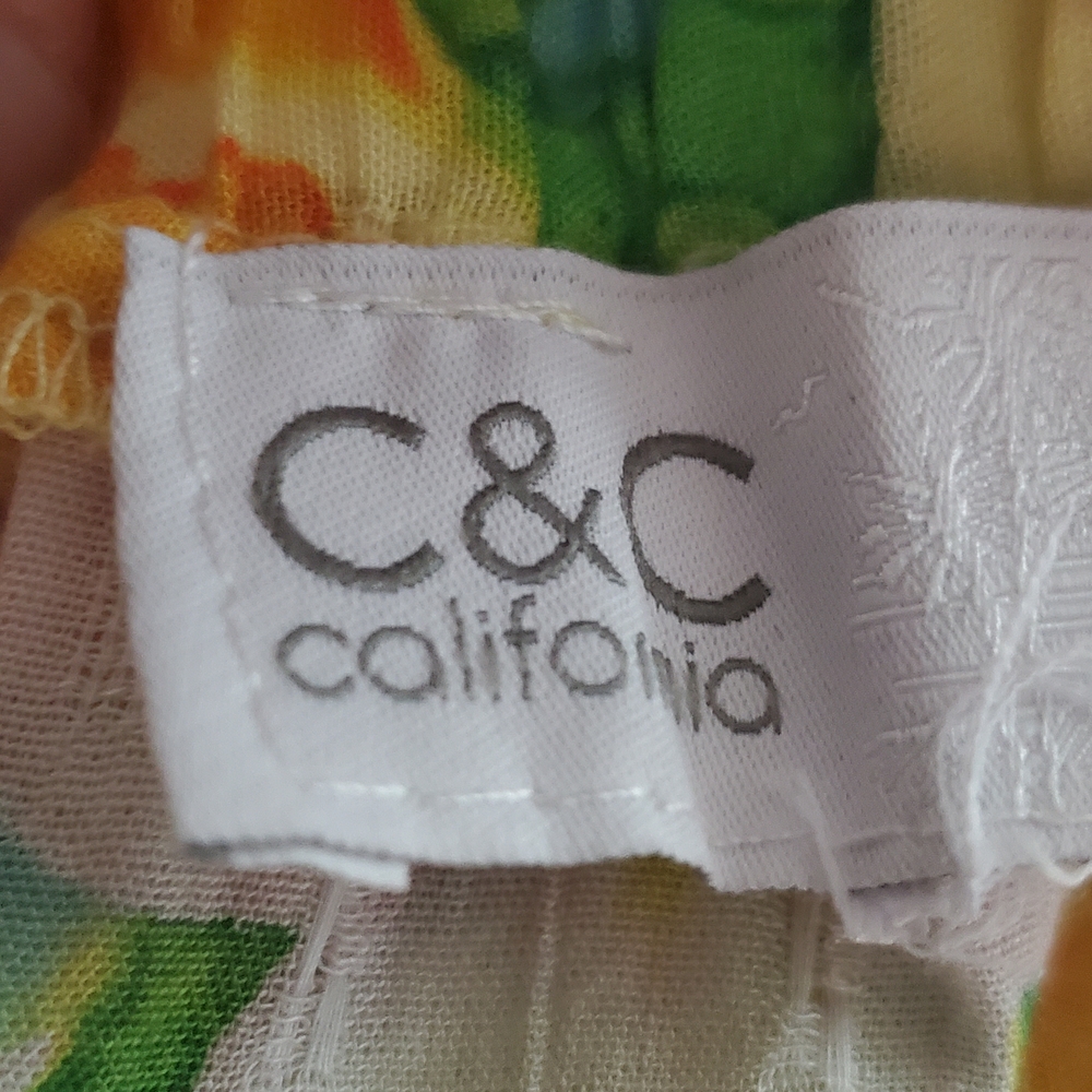 C&C California Citrus Lemon Orange High Low Wrap Skirt Lightweight Size M - Picture 7 of 8